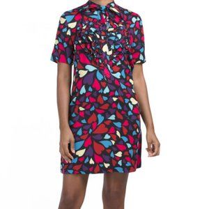 LOVE MOSCHINO Mosaic Heart Print Dress 42 -US 6